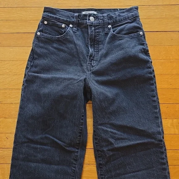 Madewell, The Perfect Vintage Wide-Leg Jean, Black, EUC, Women's 26 - Picture 8 of 16